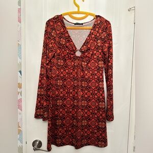 Orange Vintage-Style Dress